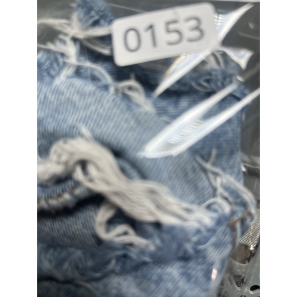 Princess Polly Cut Off Jean Shorts Womens 8 Blue Denim Cotton High Waist Raw Hem - Picture 7 of 7